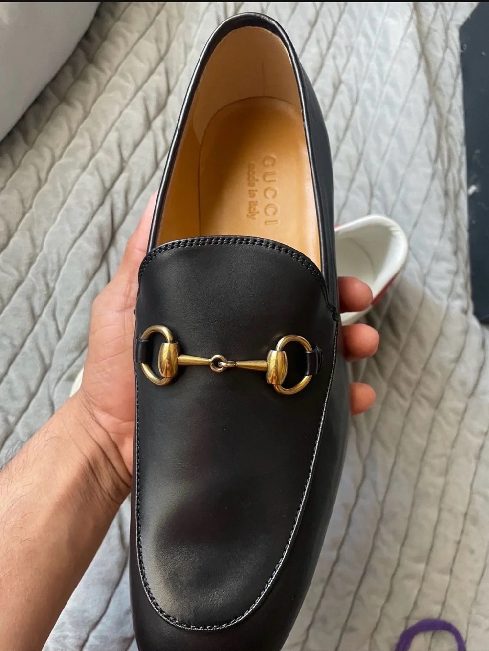 Gucci Calfskin Horsebit Mens Jordaan Loafers